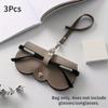 3Pcs Portable Sunglasses Protector Soft Leather Eyeglasses Clip Simple Glasses Holder Storage Bag