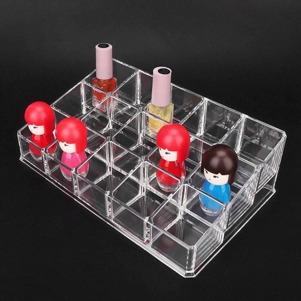 15 Grids Nail Polish Display Holder Lipstick Cosmetics Storage Box Organizer Makeup Tool