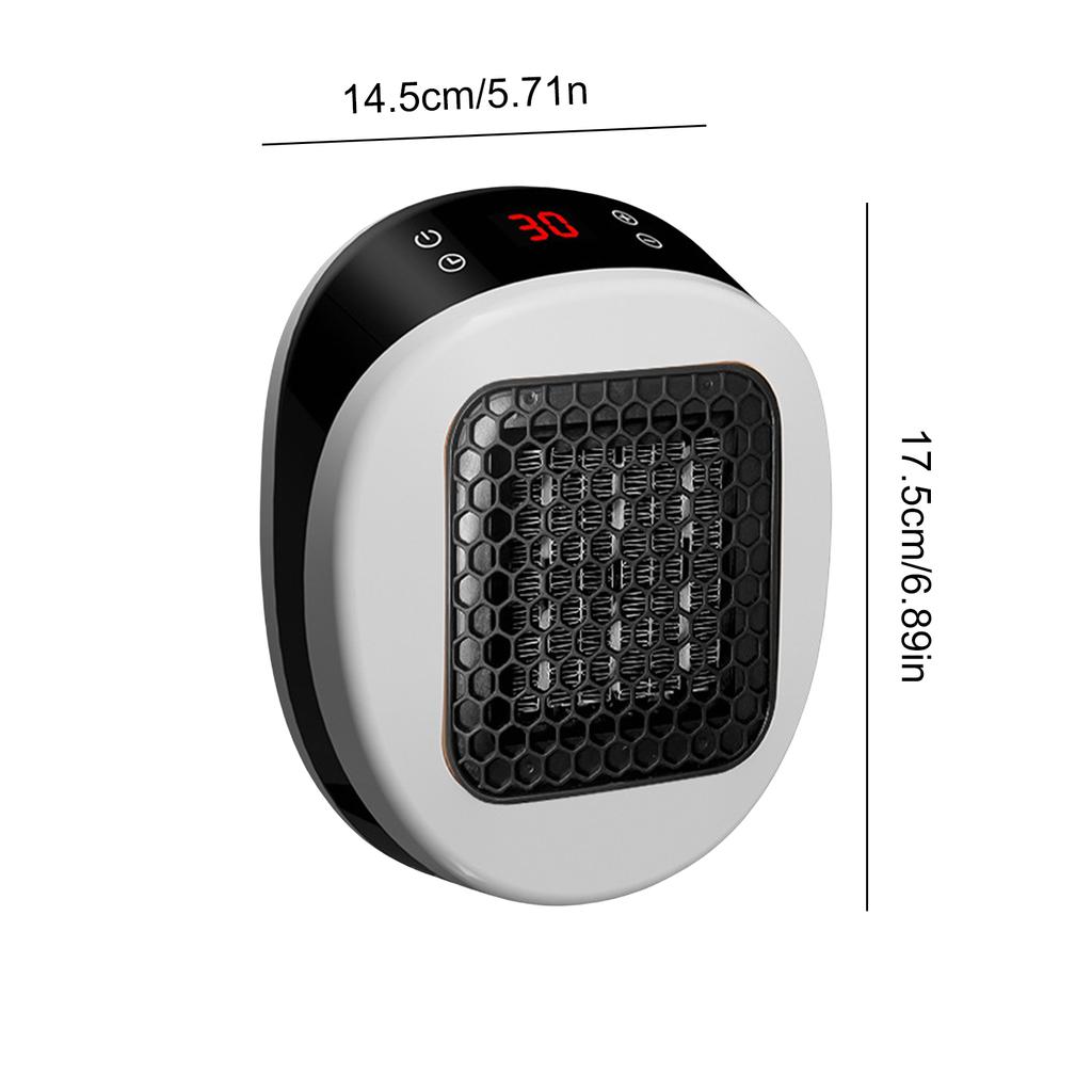 Wall Outlet Space Heater 600W Small Electric Wall Heater with Remote 12H Timer Portable Electric Heater for Bathroom Office Bedr