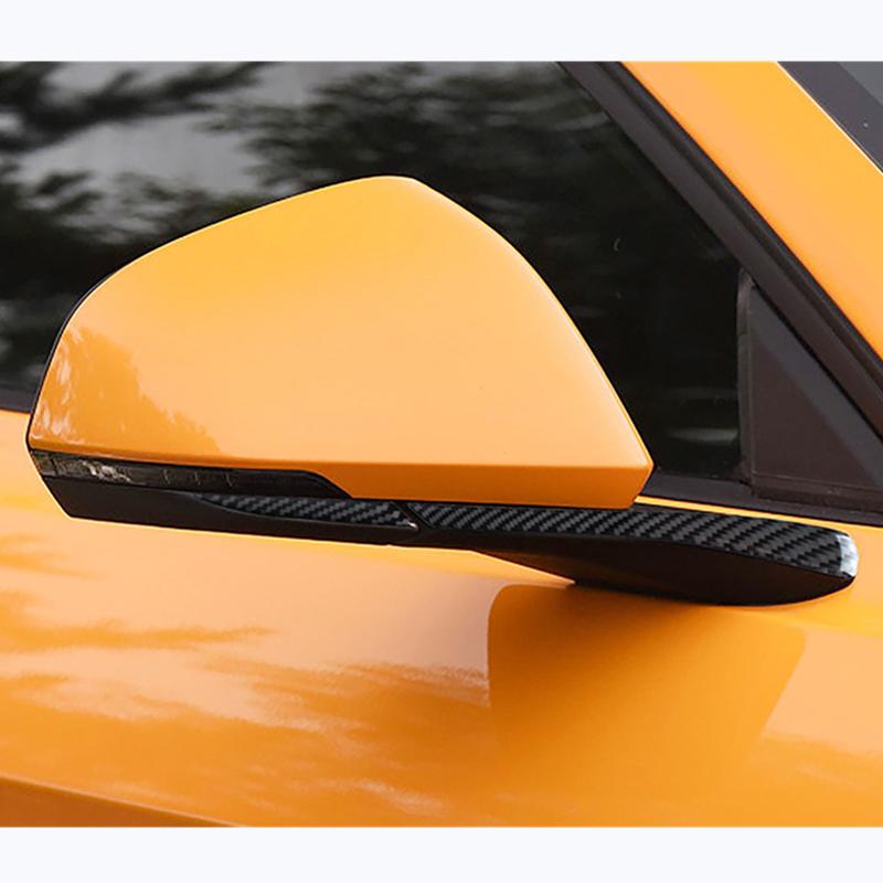For Ford Mustang 2015- Real Carbon Fiber Rearview Mirror Cover Trim Stickers Decorations Car Exterior Accessories