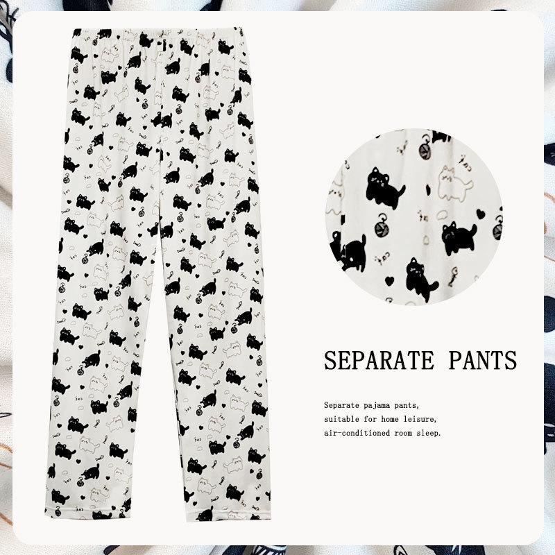 Women's Korean-Style Loose Pajama Pants - Imitation Cotton, Spring/Autumn