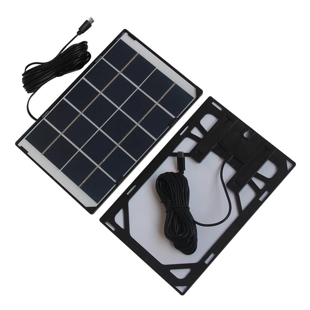 6W 5V Solar Charging Panel Type-C Output for Outdoor Camera Security Garden Lights