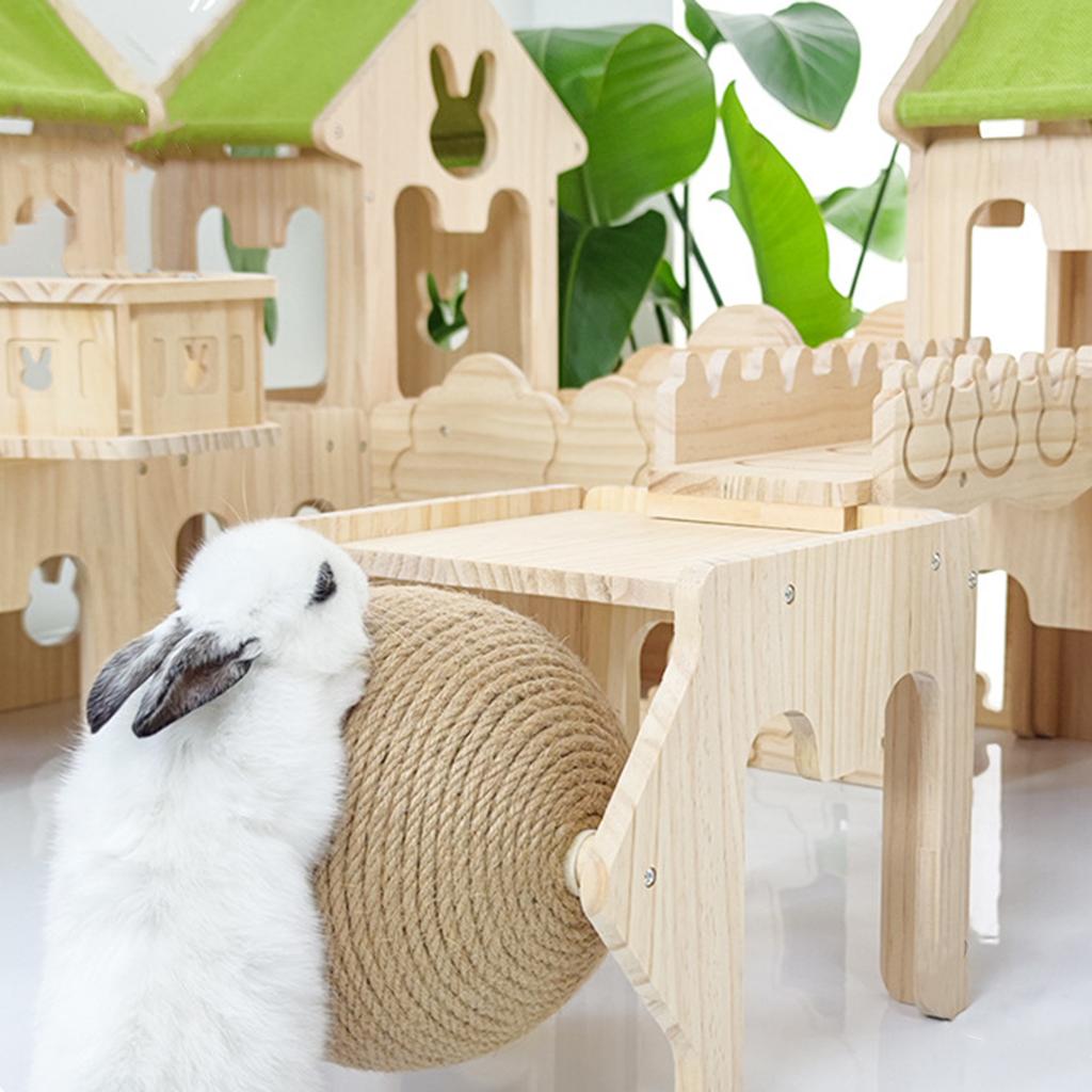 Wooden Bunny Hiding House Hamster Villa Nest Small Animal Habitat for Chinchilla Ferret Rabbit Hedgehog Pet Supplies