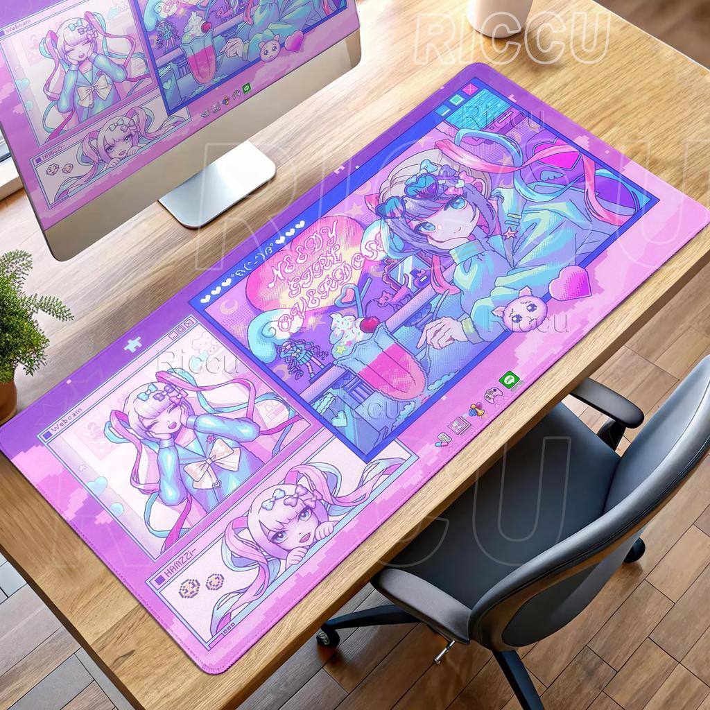 Needy Streamer Overload KAngel Ame Pattern Mouse Pads Extended Gaming Office Accessories Desk Mats Non-slip Desktop Keyboard Mat