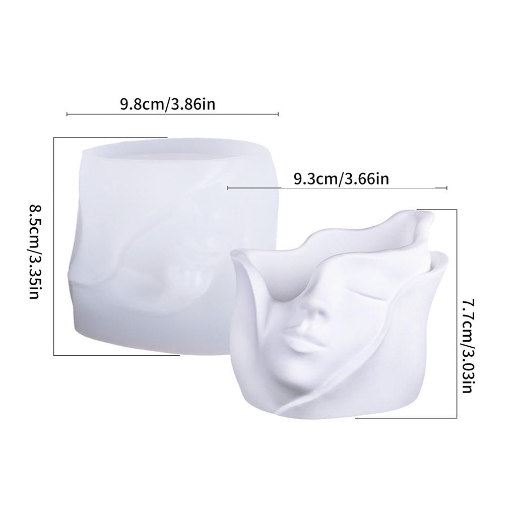 Silicone Vase Molds Pen Holder Mold Human Face Shape Silicone Flowerpot Mold Suitable for Crafting Vase Flowerpot
