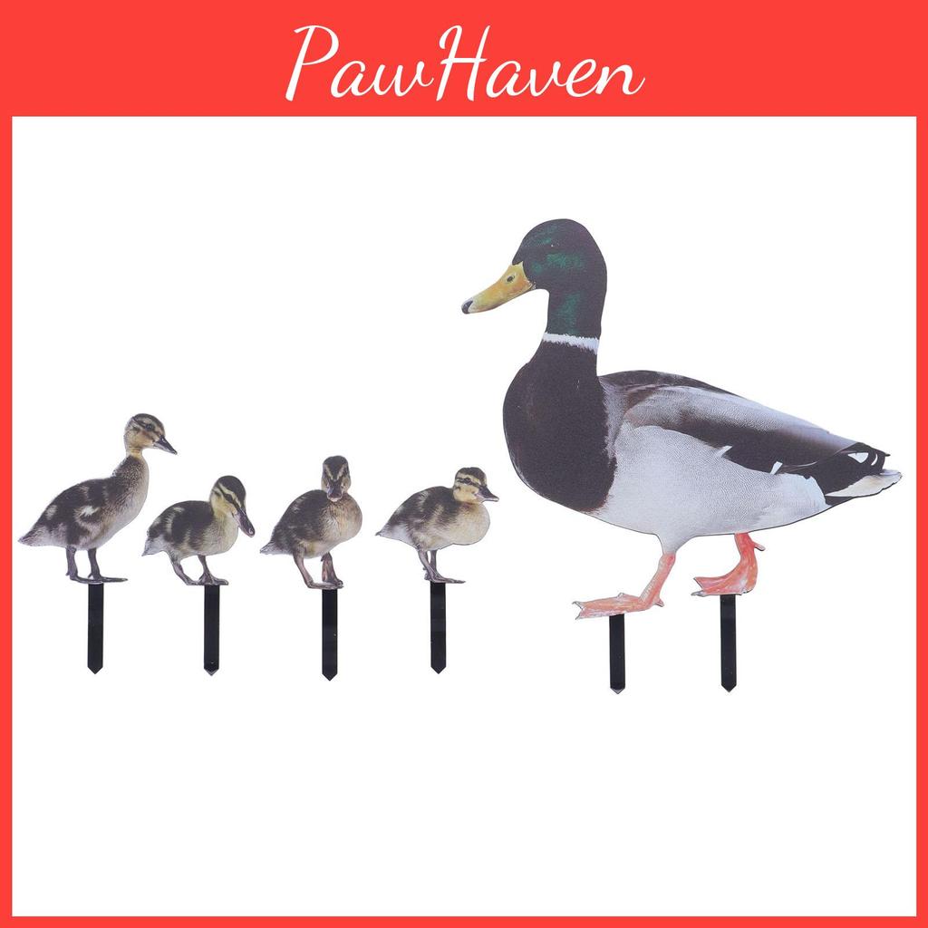 Realistic Stakes Garden Duck Duck Family Statue Decorative Acrylic Duck Family Yard Stakes Sign For