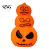 Pumpkin Table Lamp Halloween Stacking Light, LED Light-up Decoration for Festival Party, Glowing Hanging Ornament with Metal Ring Horror Light