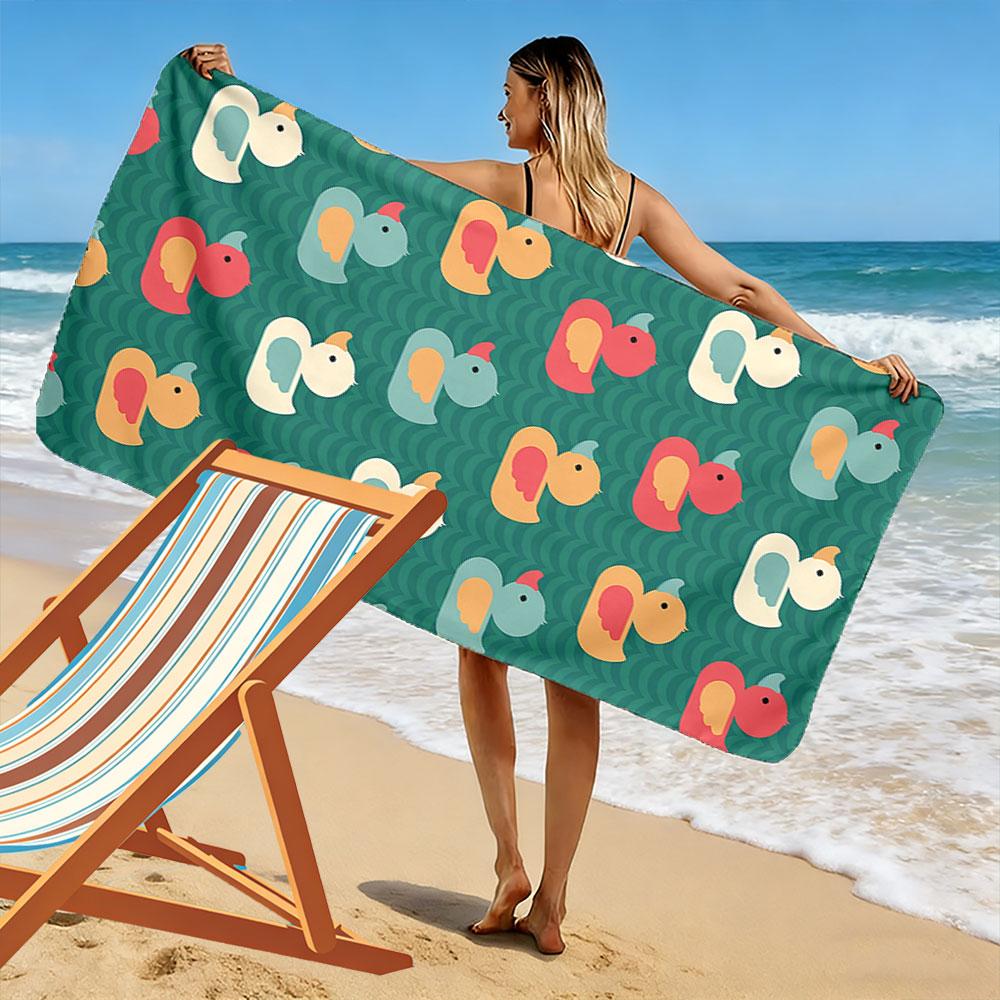 Colorful Duck Pattern Towel Beach Towel Quick-drying for Travel Outdoor Sports Jogging Beach and Swimming