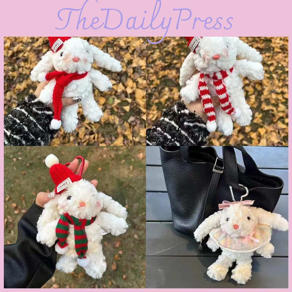 Plush Stylish Bunny Doll Keychain With Soft Fabric And Adorable Design Kids For