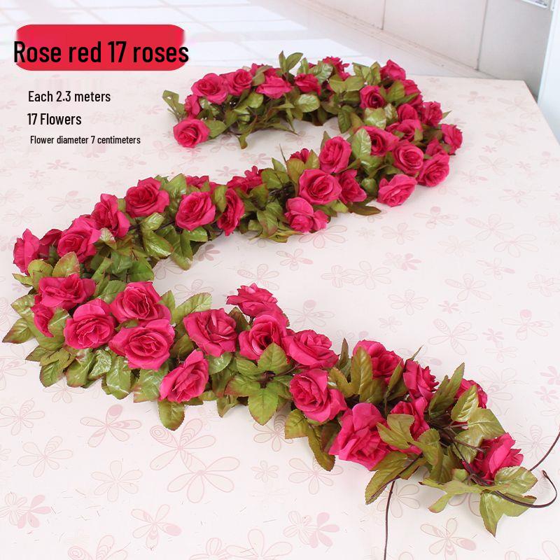 Artificial Rose Flower Vine for Balcony, Staircase, and Railings Decoration