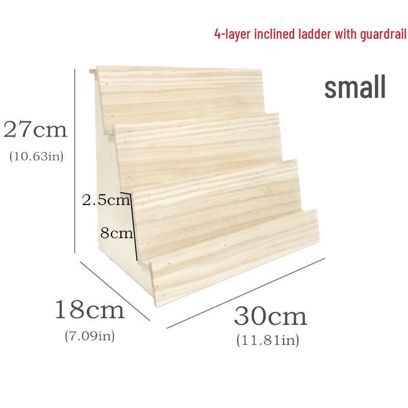 Tiered Solid Wood Display Rack for Lipstick, Skincare, Nail Polish and Phone Cases