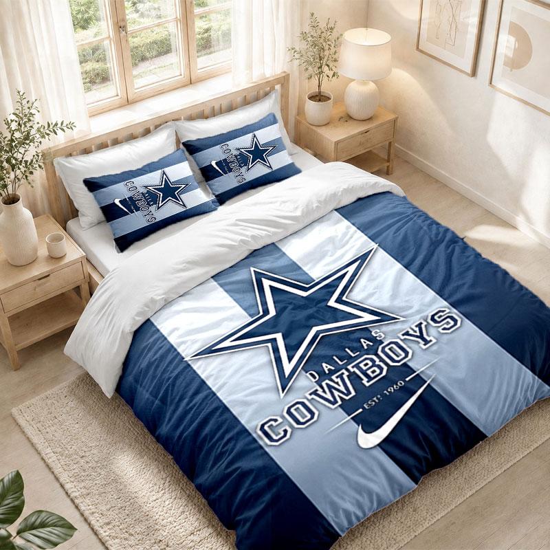 Bedding Set 1 Duvet Cover 2 Pillowcases Dallas Cowboys Print Bedroom Home Decoration