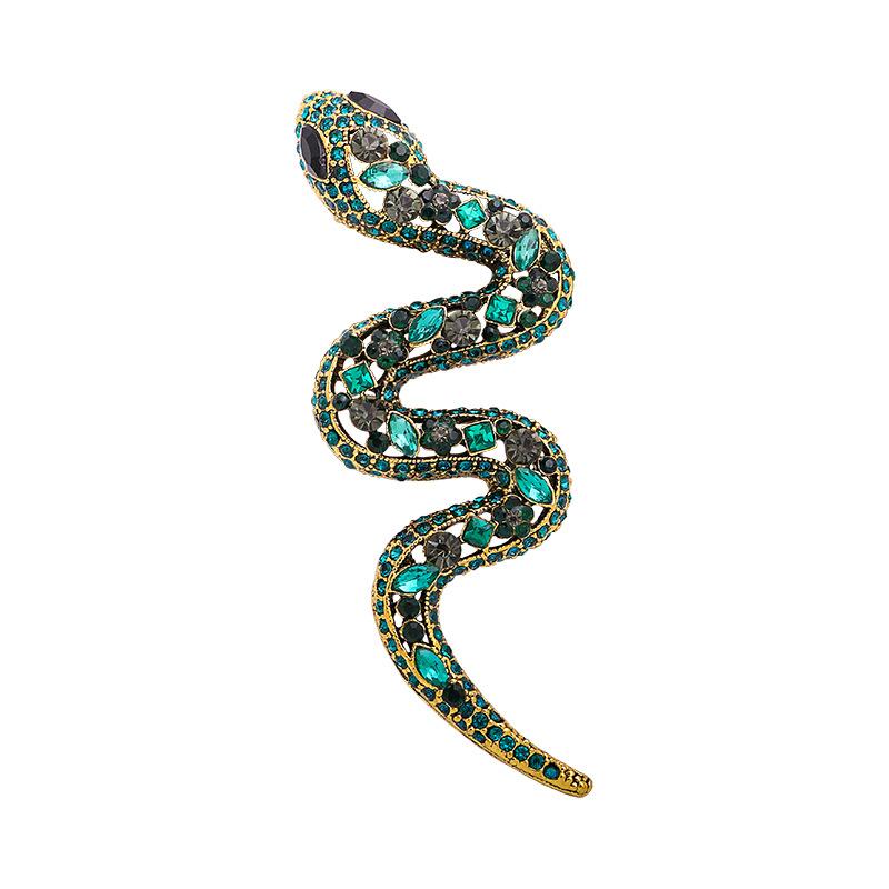 Diamond-encrusted retro snake brooch fashion coat suit accessories corsage pin shoe buckle accessories