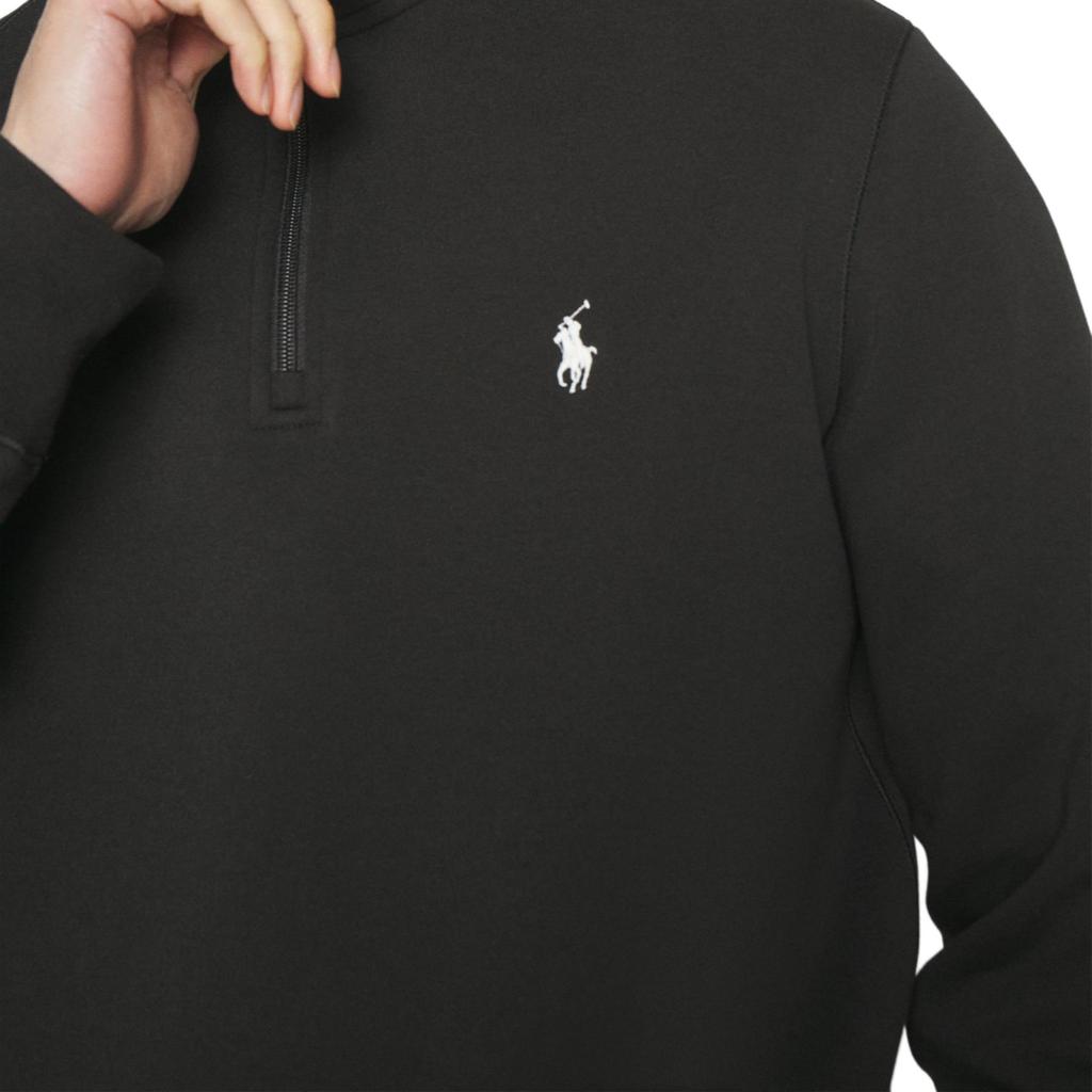 Polo Ralph Lauren Ss24 Solid Color Logo Embroidered Zip Collar Long Sleeve Sweatshirt Men sweatshirt Black 710905382-006