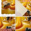 Bienenwaben-Vorhänge Realistische Bienen Goldener tropfender Honig Küchen-Wohnzimmer-Dekor Set von 2 Hergestellt Polyester