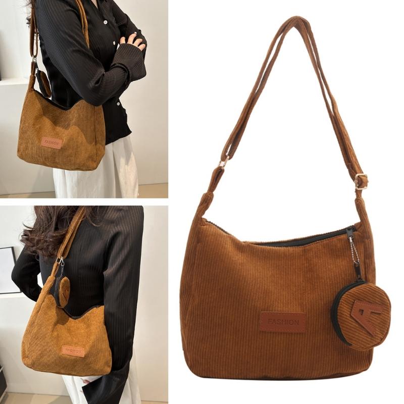 2024 NEW Crossbody Bag Corduroy Shoulder Bags Large Capacity School Book Bag Fashion Bags for Teen Girl Student