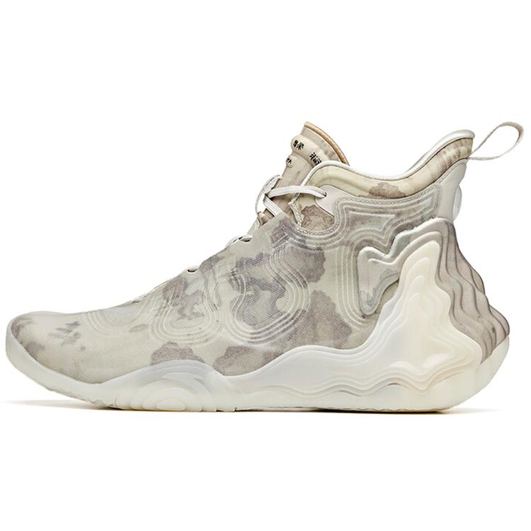 New Anta Star Mountain Cushioning Anti Slip And Wear Resistant High Top Basketball Shoes Men's Ecru 112031818A-9