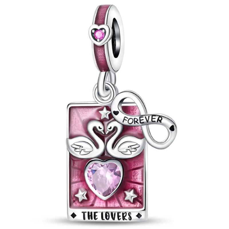 Charms Perlen Kupferrosa Parfümflasche Buchstabe Leuchtendes Glühwürmchen Tarotkarte Perlen Passend für DIY Armbänder Schmuck