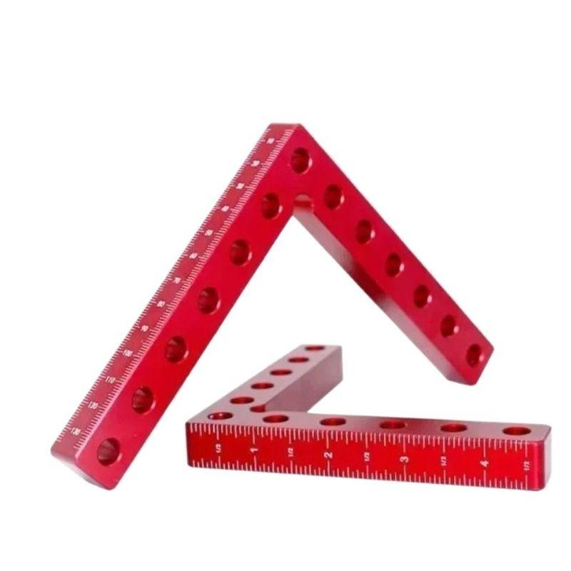 3 Pcs 90 Degrees Metal Clamps Aluminum Alloy Fixed Positioning Clip Manual Right Angle Corner Clamping Tools Ruler Positioner