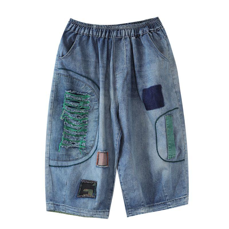 

Повседневные и удобные джинсовые шорты Haram с рваными отверстиями для женщин XL зелёный