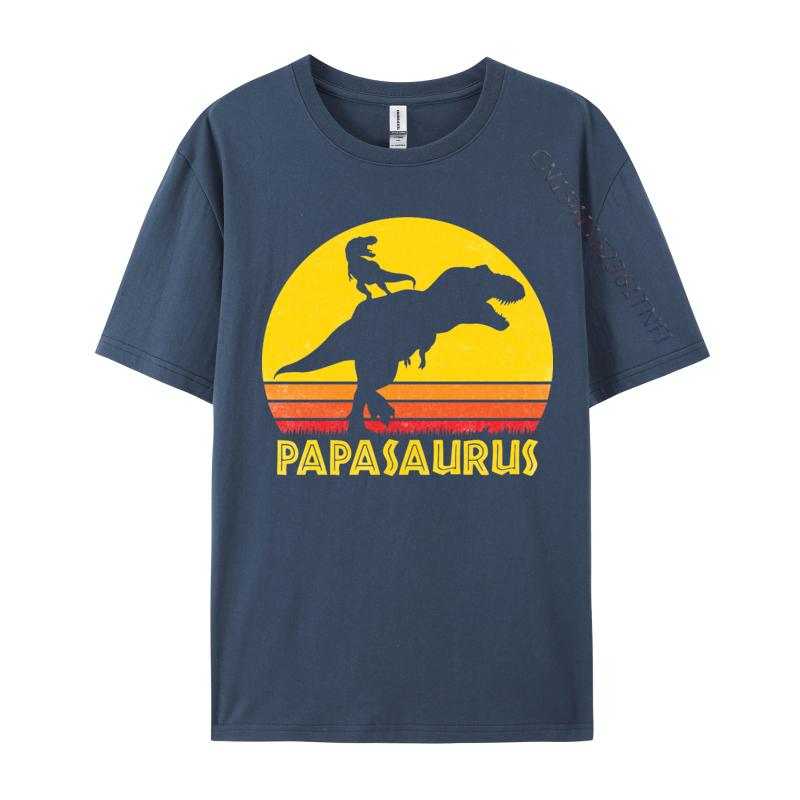 Design Papasaurus Fathers Day Tshrit Tops Shirts Special Premium Cotton TShirt Vintage T Shirts Plain
