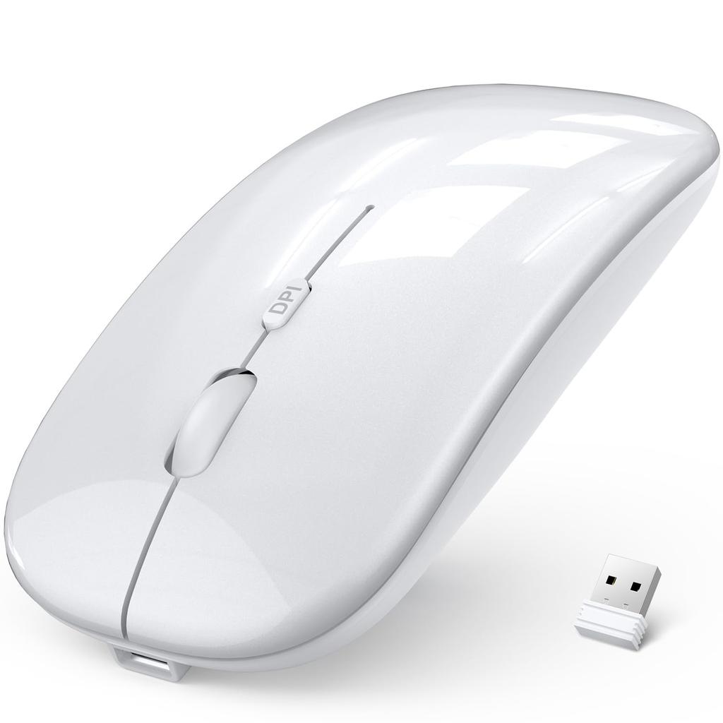 Bluetooth Mouse [2025 High-Performance Model, 2-Way Connection] Wireless, Quiet, Optical, High-Precision, Type-C, Rechargeable, Symmetrical, Small,