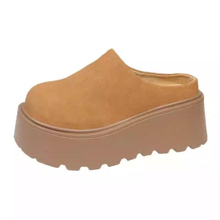 Small man heightening bag head slippers women wear 2025 spring new Internet celebrity ins lazy one pedal casual shoes