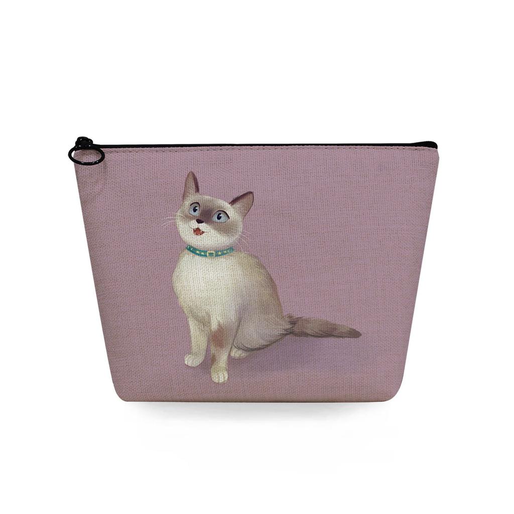 Women Cat Print Cosmetic Bag Toiletries Organize Travel Storage Case  6384