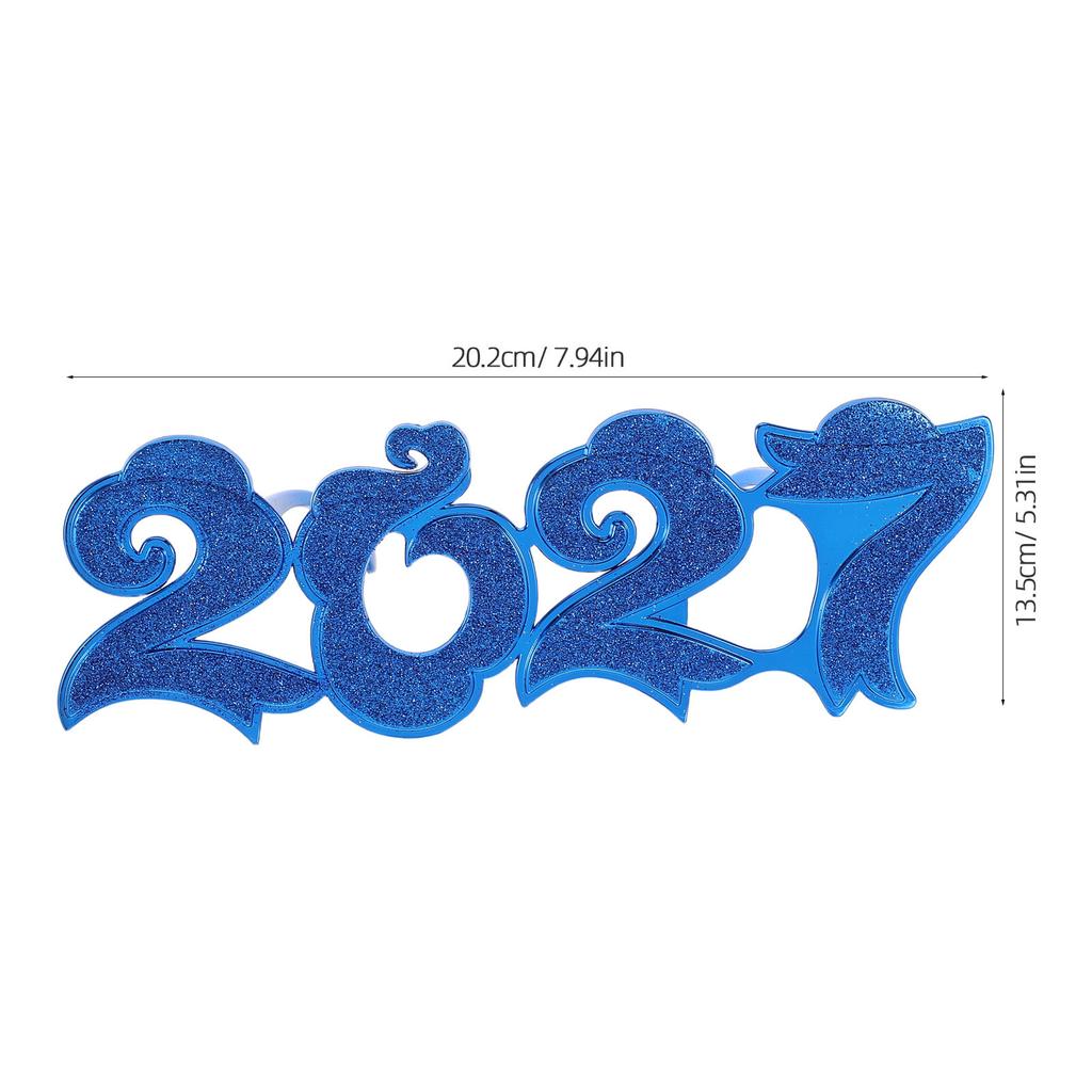 4Pcs Photo Props Glasses 2027 Party Eyewear Bright Colors Plastic Party Glasses for New Years Eve Celebration Photo Booth Props