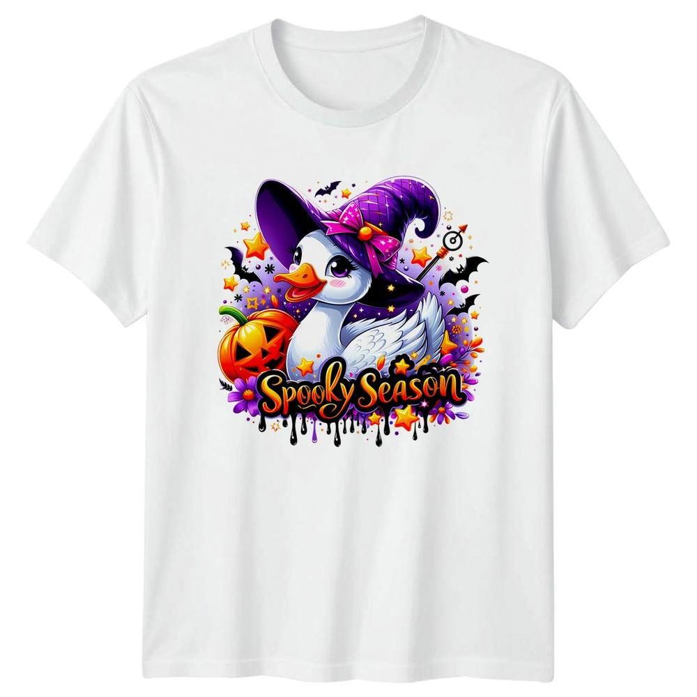 Spooky Season Duck Halloween Witch Hat Unisex Graphic Tee Unisex Unisexs TShirt S