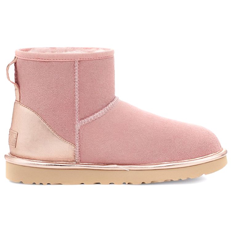 UGG Classic Mini Sheepskin Warm Comfortable Simple Short Mid-Calf Snow Boots Women boots Shell-Pink 1120872-SHLL