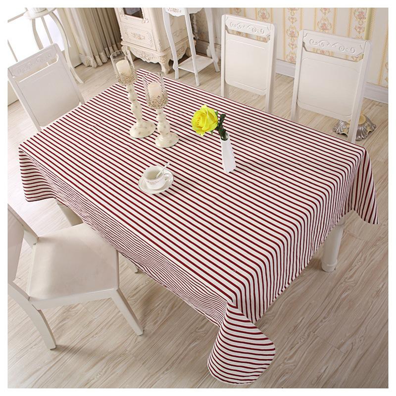 Small Fresh Fabric Cotton And Linen Tablecloth, Creative Striped Pattern Rectangular Coffee Table Tablecloth Dining Table Cloth Yiwu