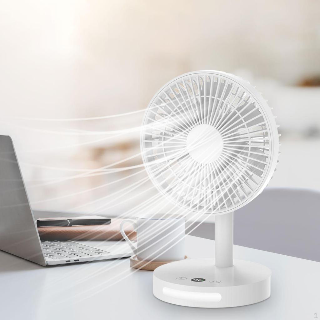 Desk Fan Mini Adjustable Angle Night Light Quiet Powerful Cooling Table for Home Car