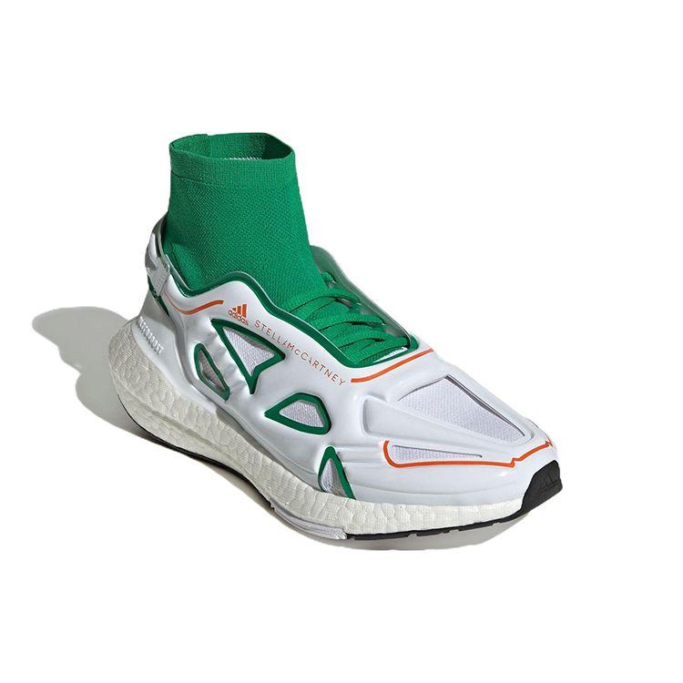 Adidas Stella McCartney X  UltraBoost 22 Green White Women Sneakers Cloud-White Semi-Impact-Orange GX9866
