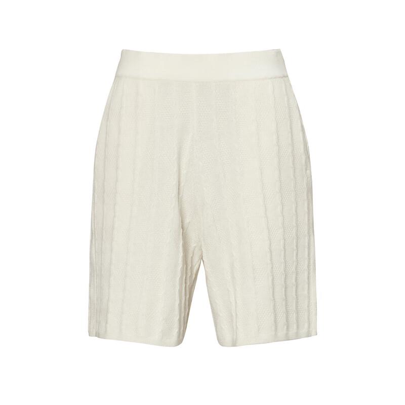 LESS Women's 100% Wool Tapered Casual Shorts