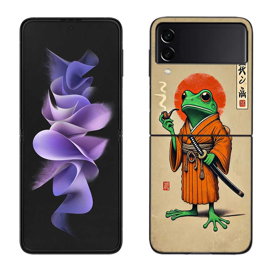 Cute Mouse Axolotl Frog Wizard Phone Case For Samsung Z Flip 7 6 5G Galaxy Z Flip 5 4 3 Black Hard Cell Cover Luxury PC Shell C