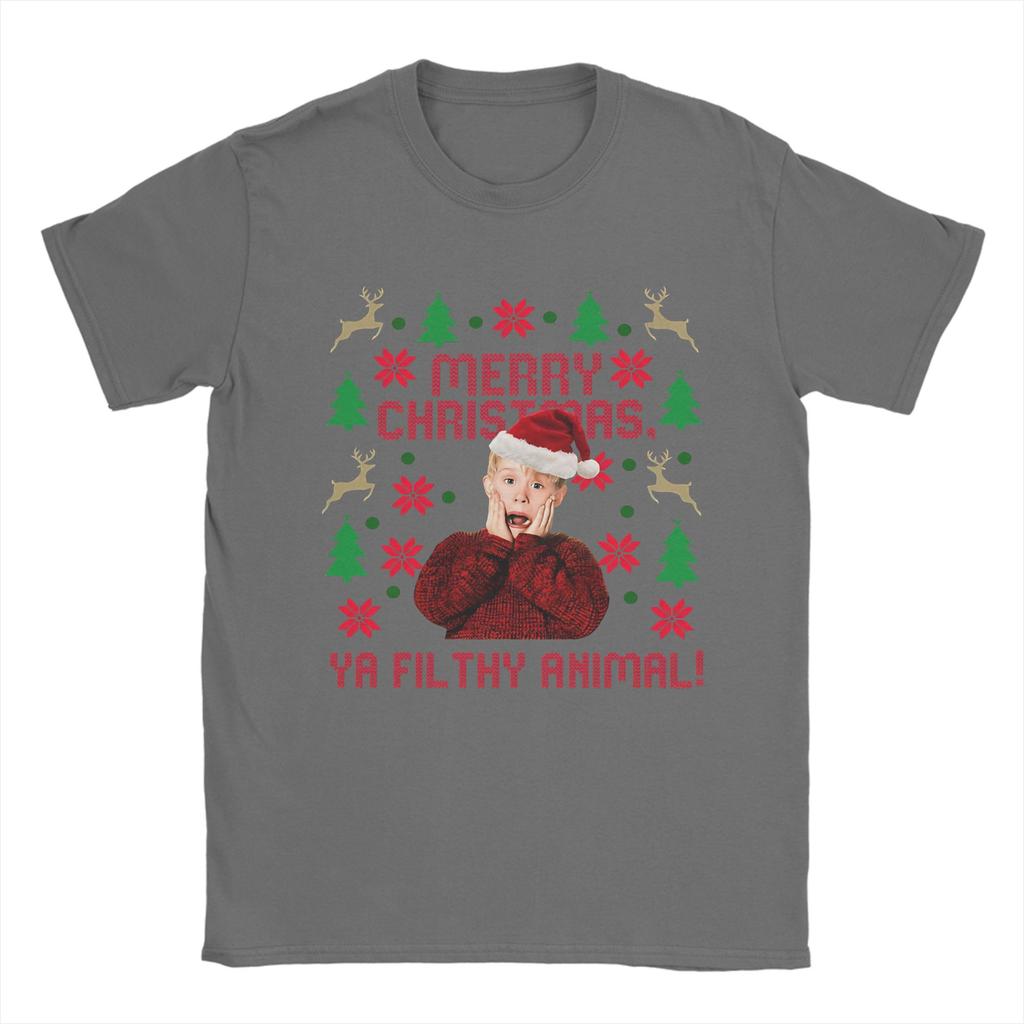 Merry Christmas Ya Filthy Animal Kevin Home Alone Men T Shirt Merry Christmas Tee Crewneck TShirt 100 Cotton Summer Clothes