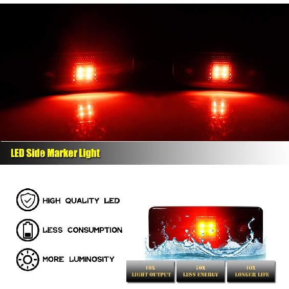 Smoked Lens LED Side Marker Light Kit Compatible with 2015-2018 Mercedes W463 G-Class G550 G63 G65 AMG, Replace Front/Back OEM Sidemarker Lamps…