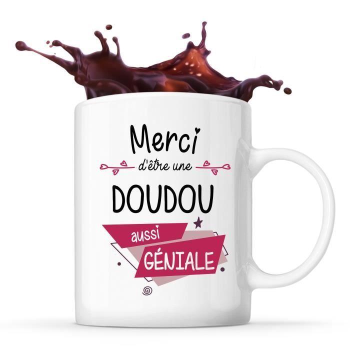 Mug - Merci - Doudou Géniale - Céramique - 325 ml - Imprimé Recto/Verso