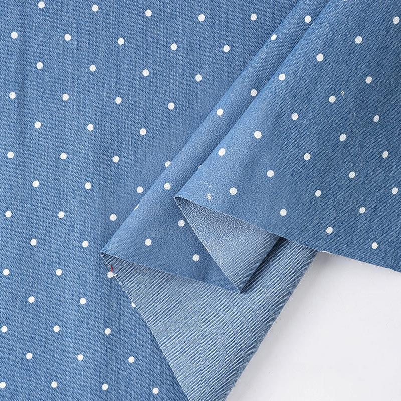 

1M Washed Cotton Denim Fabric Light Thin Vintage Cotton Blue Denim Fabric For Sewing Dress Bag Pants DIY Clothing Fabric 1M