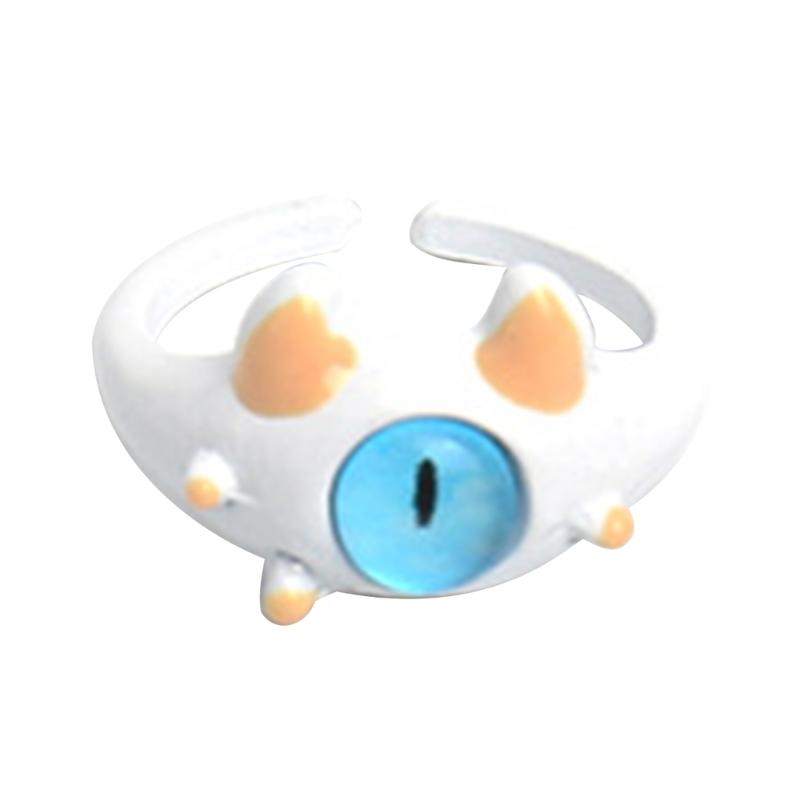 Funny Green-Monster Ring Hairpin Cool Two Color Cat-Eye Open Couples Rings Wedding Party Finger Jewelry Accessories