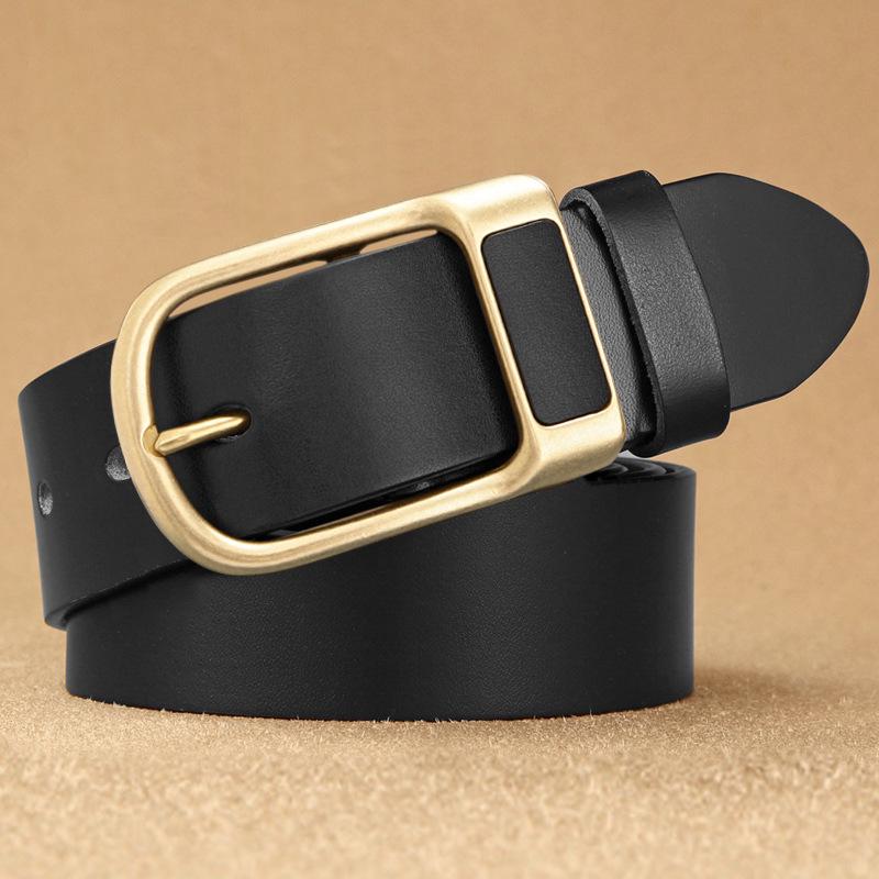 Men s Genuine Leather Retro Japanese Style Buckle Belt 120 cm