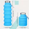 Foldable and Expandable Water Bottle, Drop-proof Sports Water Bottle, Portable Reusable Silicone Water Bottle, Foldable