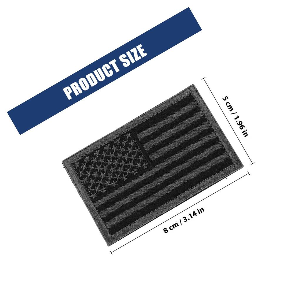 2Pcs American Flag Embroidered Military Patches Decorative Clothing Stickers for Hats Shirts Backpacks American Flag Patch