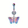 1ks Nerezový Gradientní Modrofialový Animal Planet Piercing do Pupíku Mimozemský Ozdobný Piercing do Pupíku