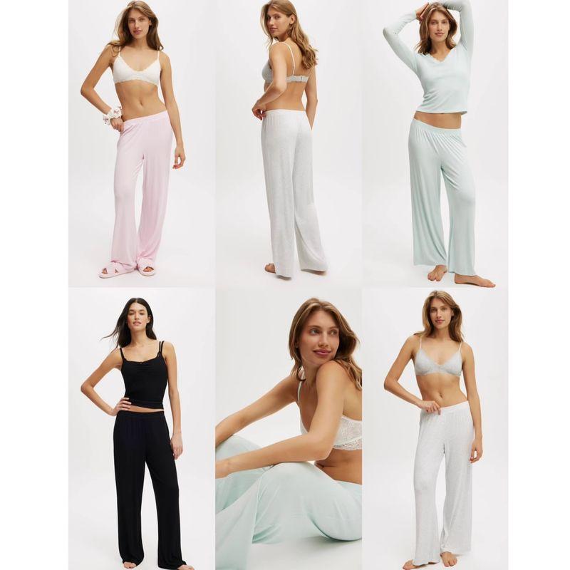 

Australian C Standard * Body American Walking Light and Smooth Plaid Elastic Home Pants Slimming Trousers C936 Cream Powder (No.3 Color Flaw M