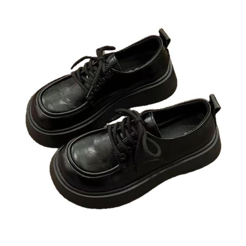 High-heel Versatile Leather Shoes - New Style Women's Height-increasing Single Shoes