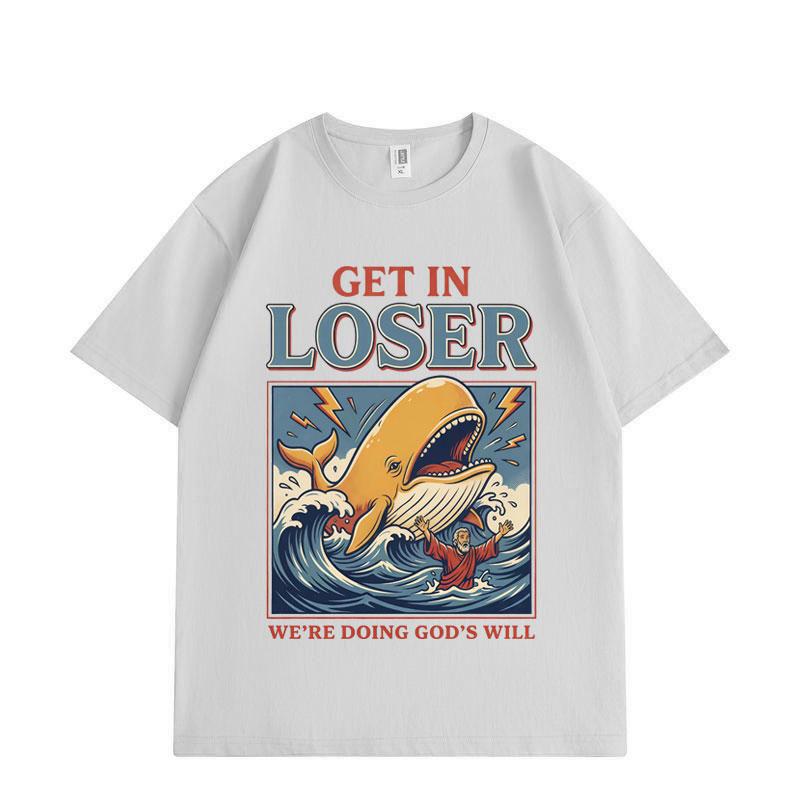 Komm rein Verlierer Wir tun Gottes Willen Lustiges Christliches T-Shirt Mode Y2k Oversized T-Shirts Herren Damen Freizeit Baumwoll-T-Shirts