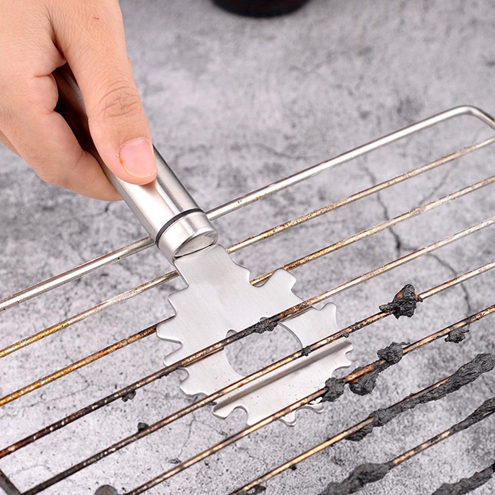 Stainless Steel Grill Cleaning Scraper Handheld BBQ Net Cleaner With Bottle Opener Kitchen Accessories For Barbecue Outdoor