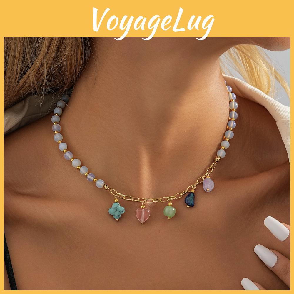 Stylowy Geometryczny Miedziany Naszyjnik z Unikalnym Nieregularnym Wisiorkiem w Kształcie Serca